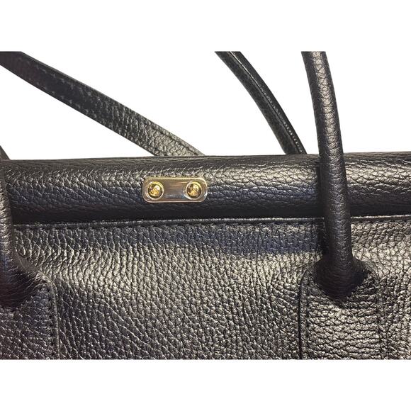 Vintage Italian Black Leather Structured Handbag - Picture 4 of 16